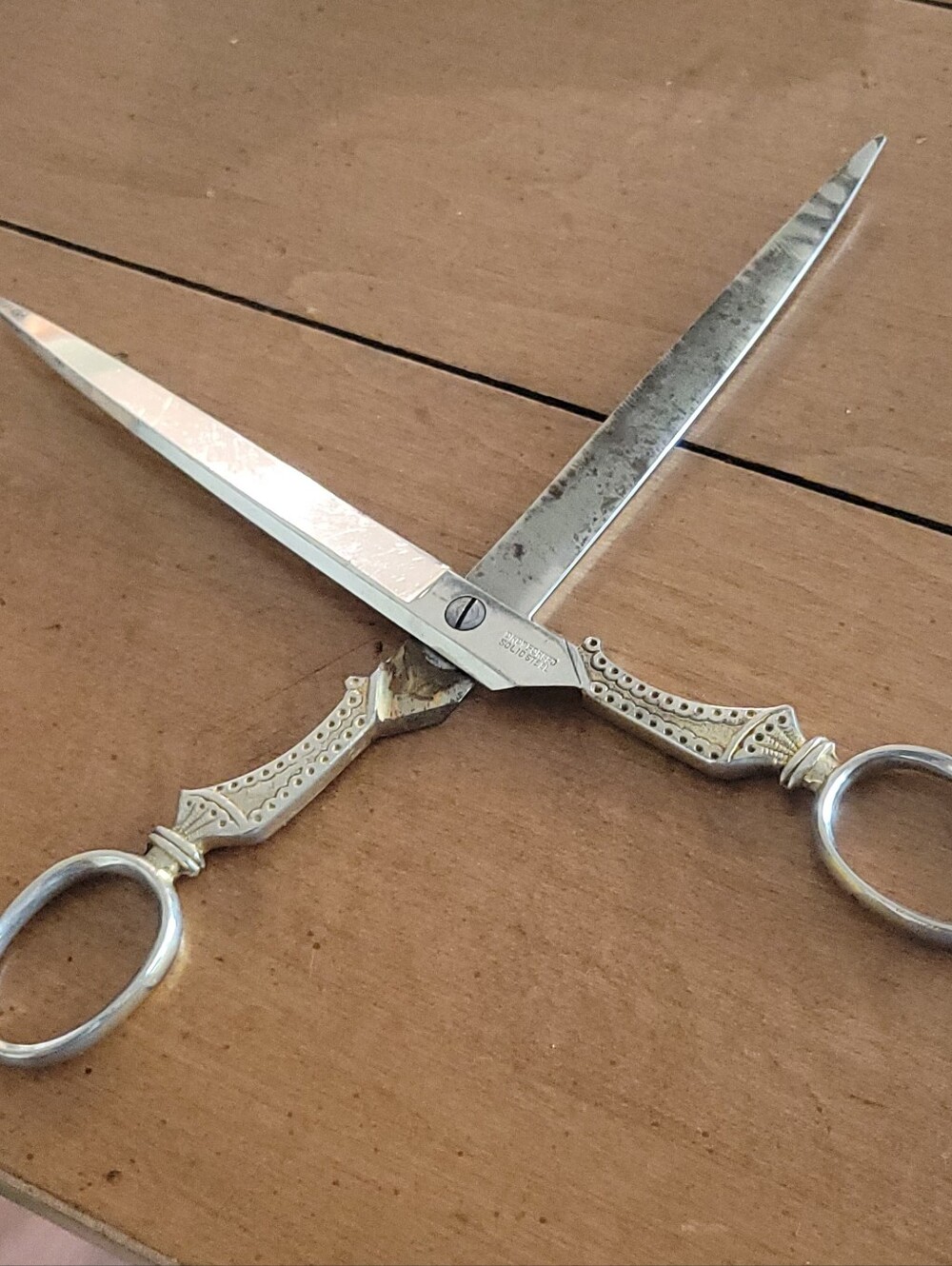 Vintage Scissors 9" Stamped Solid Steel Drop Forged